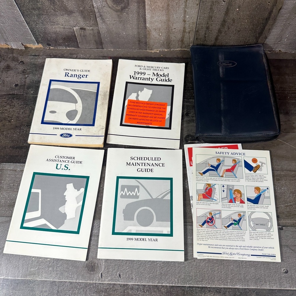 1999 Ford Ranger Owners Manual User Guide Set Case OEM XL XLT 2.5L 3.0L 4.0L